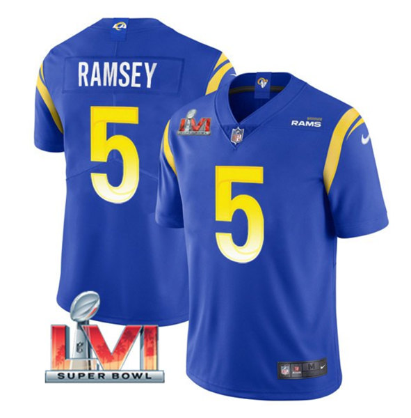Youth Los Angeles Rams #5 Jalen Ramsey Royal 2022 Super Bowl LVI Vapor Untouchable Limited Stitched Jersey